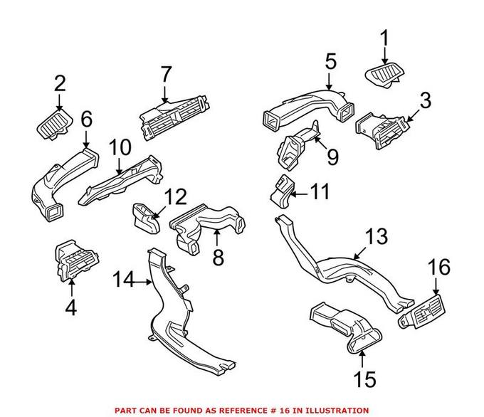 BMW Dashboard Air Vent 64227210644